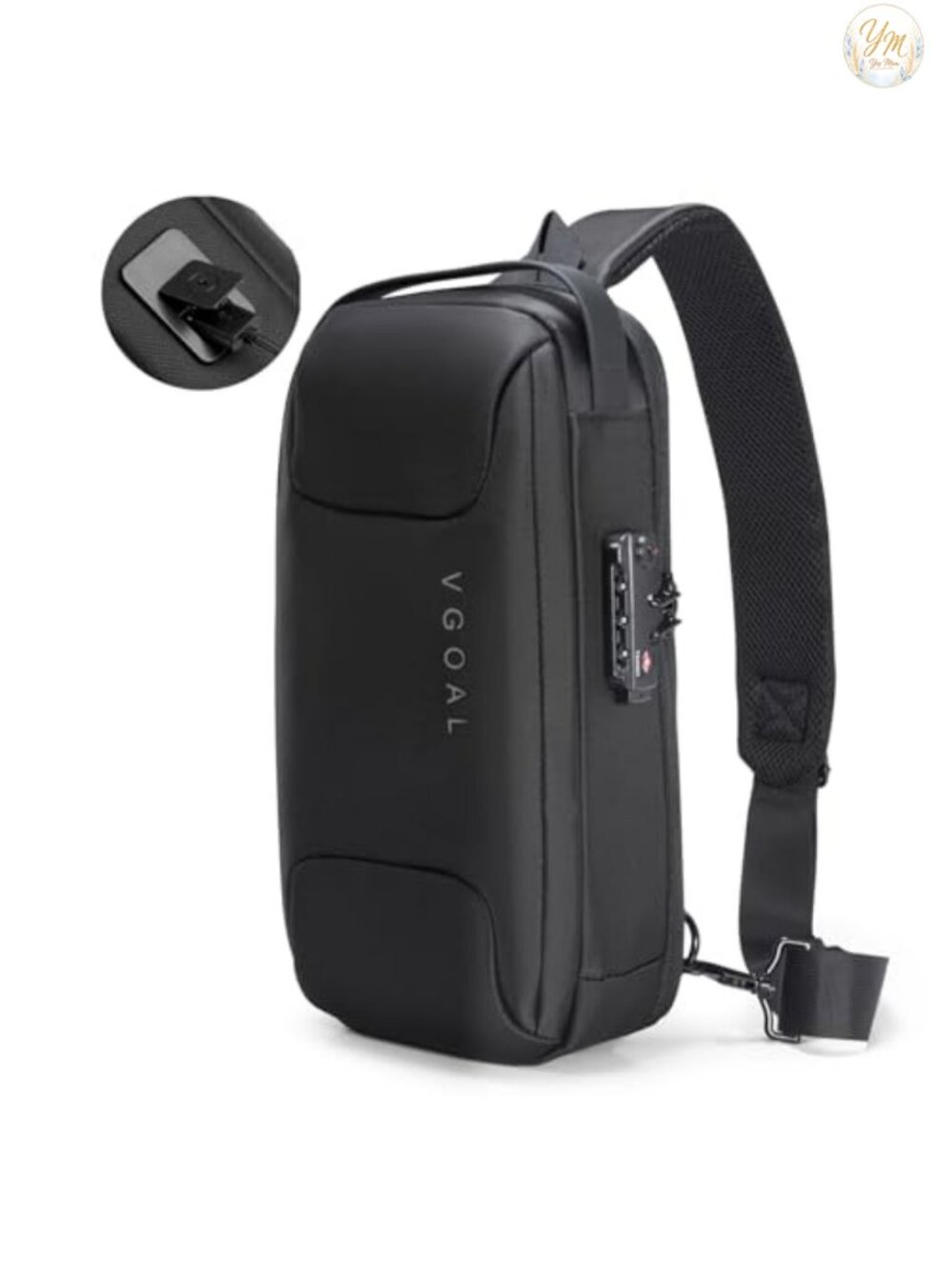 VGOAL Anti Theft Crossbody Sling Bag USB Charging TSA Lock Polyester